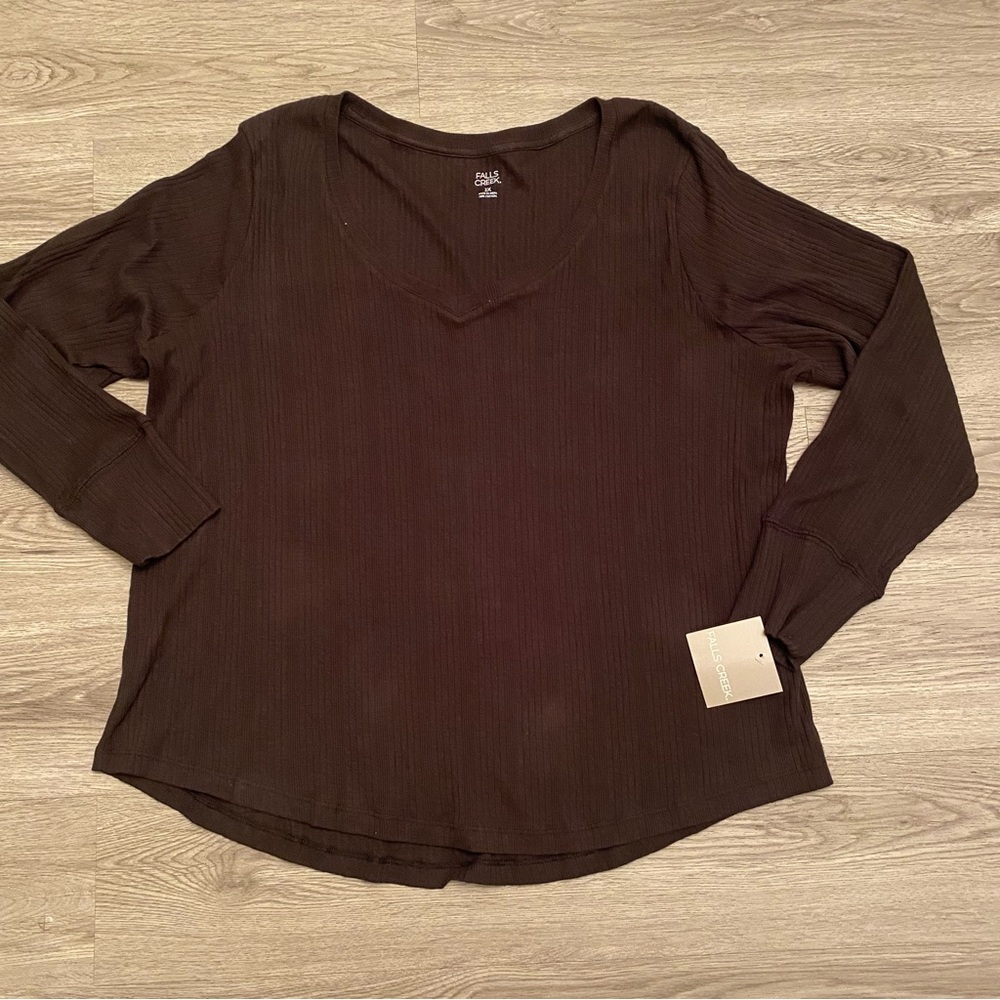 Falls Creek Long Sleeve Rib Tee Size 2X